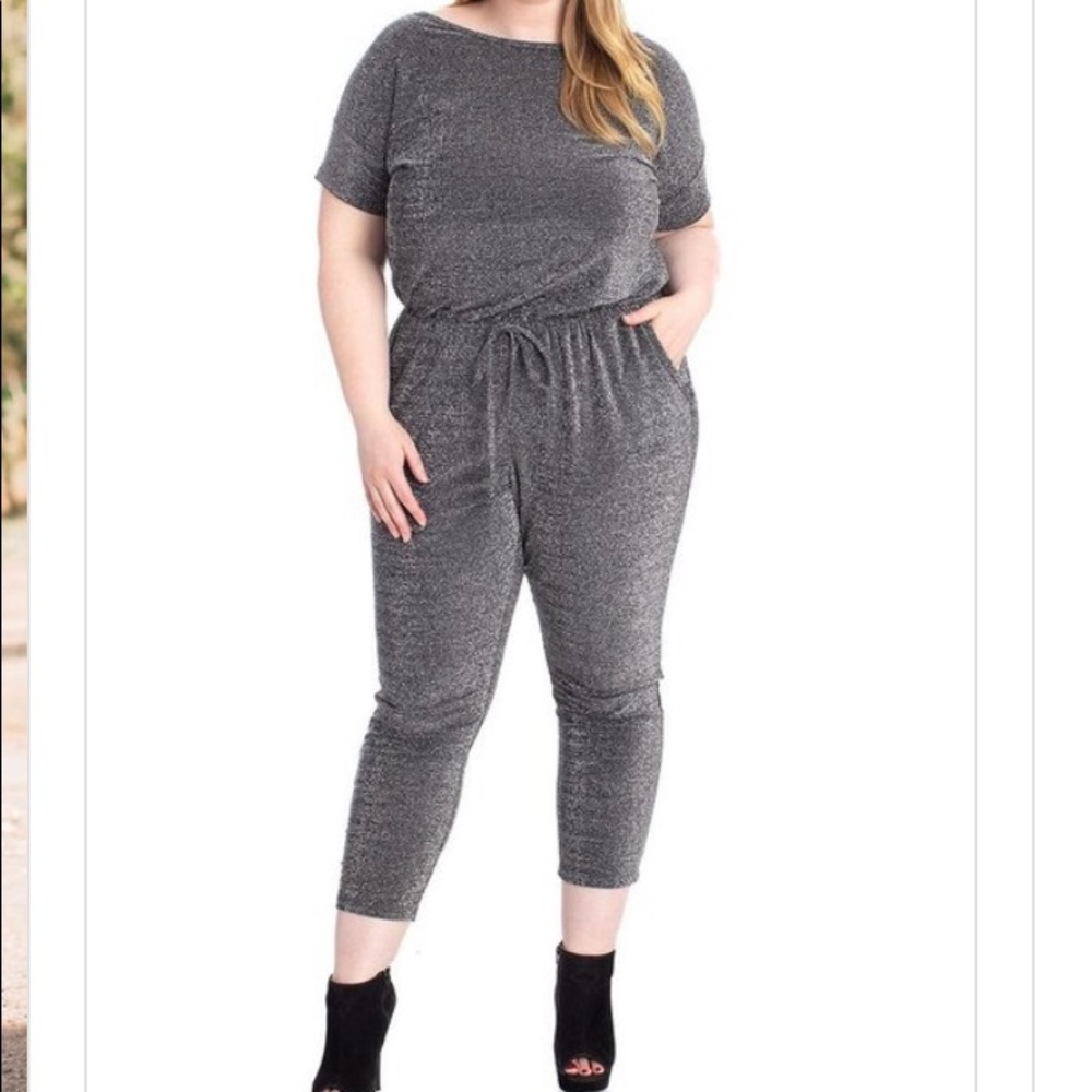 Glittered plus size jumpsuit